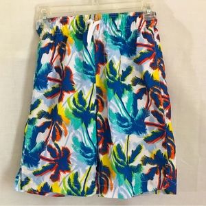 Place Sports boys board shorts swim trunks blue palm trees